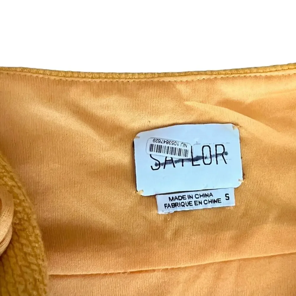 Saylor Women’s Jynx Fringe Halter Neck Mango Yellow Knit Midi Dress Sz S - Picture 4 of 13